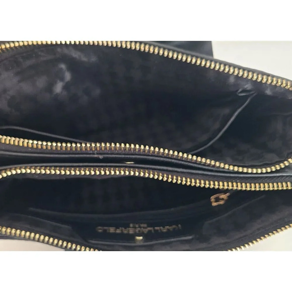 Karl Lagerfeld Black Leather‎ Crossbody Purse With Bow - Picture 10 of 11